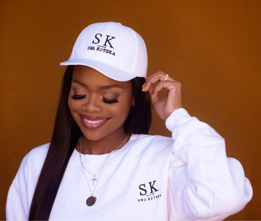 White SK cap